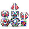 Cusdie Galaxy Metal D&D Dice 7Pcs High-quality D4 D6 D8 D10 D% D12 D20 Polyhedral Dice Set for Pathfinder Role Playing Game