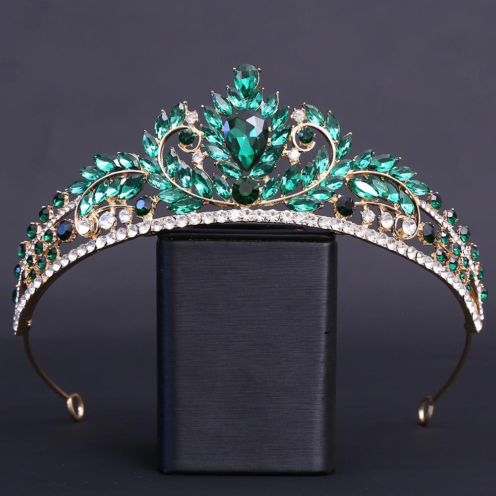 DIEZI Luxury Rhinestone Crystal Tiara Necklace Earrings For Women Wedding Party Elegant Bridal Bride Crown Hair Accessories