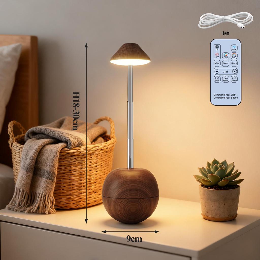 Rechargeable LED Table Lamp with Remote & Touch Control for Bedside and Hotel Decor