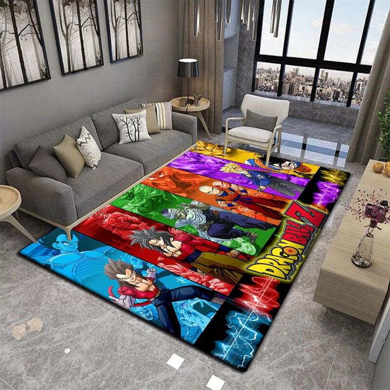 Novedosa y suave alfombra cuadrada de dibujos animados japoneses de Son-Goku para sala de estar, felpudo para cocina y baño, alfombra antideslizante multifunción.