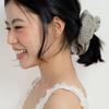 Geegee Stripe Shirt Hair Scrunchie - Light Khaki