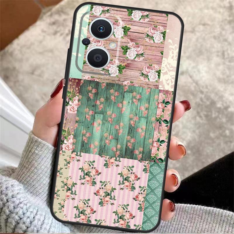 

Vintage Patchwork For OPPO Reno 14 10 11 12 13 Pro 7 8 Lite 8T 11F 12F 13F 14F OPPO Find X9 X8 X5 X6 Pro Case OPPO Reno11