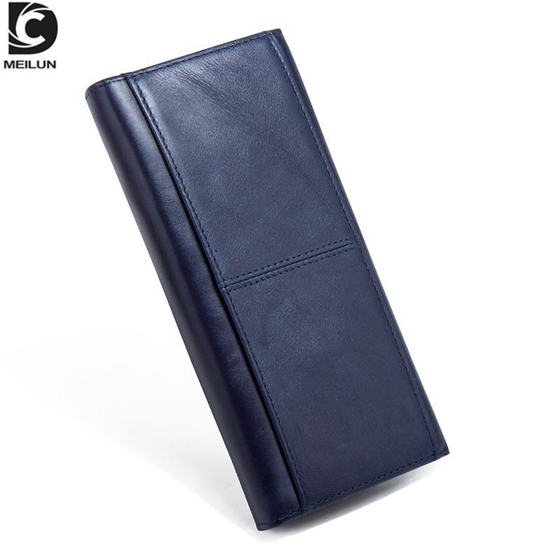 Кошелек Мужской Длинный Сумка-портмоне Коровья кожа Многофункциональный Ретро Пряжка 19x3x9