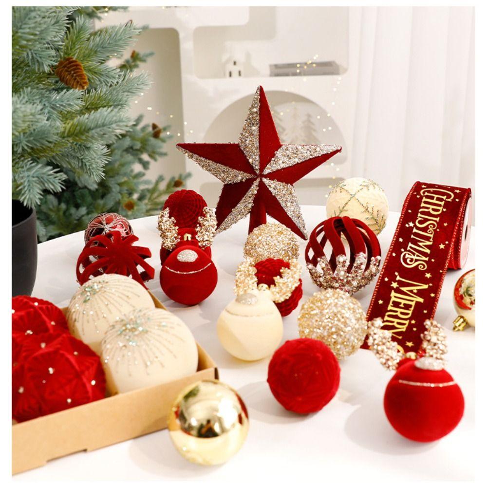 Plastic Painted Ball Christmas Tree Ornament New Year DIY Crafts Christmas Decorations Hanging Ornament Gifts Boxes