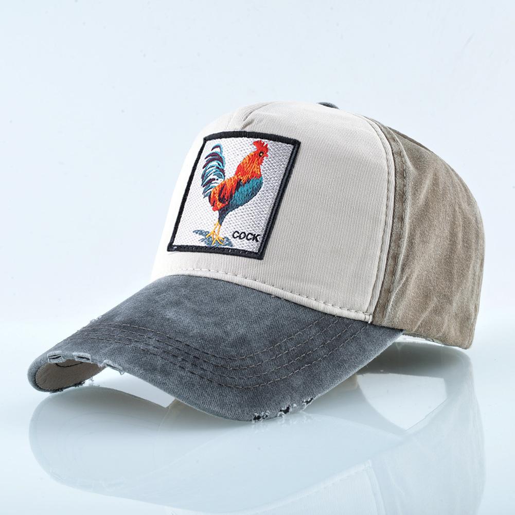 Cap With Embroidery Animals Patch Men Snapback Hip Hop Dad Hats Women Four Seasons Adjustable Visor Cap Vintage Denim Baseball Minimalist