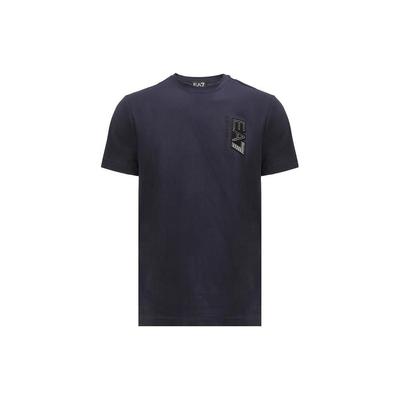 EA7 Logo Short Sleeve T-Shirt Men Tops Navy-Blue 6KPT47-PJ03Z-1554