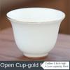 Skopový tuk Jade bílý porcelánový čajový šálek Čínský čajový set kung-fu Keramický mistrovský šálek obrys ve zlatém šálku pro domácnost voda
