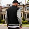 Men's Stand Collar Letter Print Baseball Cardigan Jacket