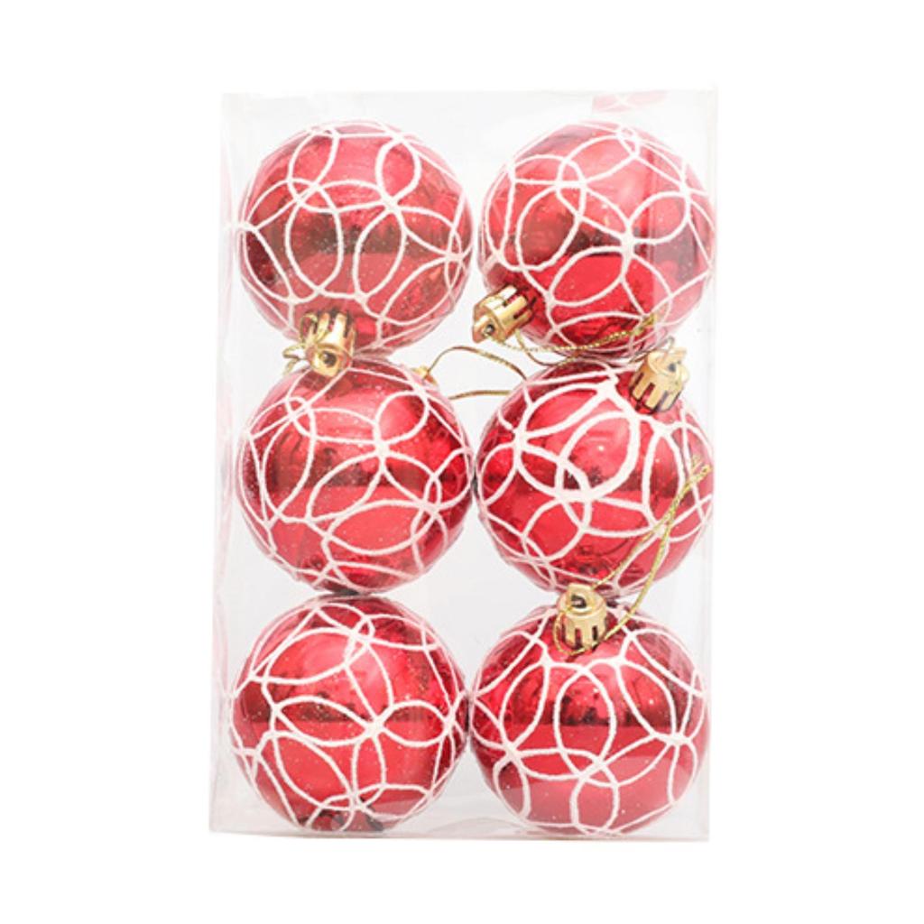 6x Christmas Ball Ornaments Decorative Xmas Balls Baubles 6cm Christmas Tree Hanging Ornaments for Wreath Garland Home Indoor