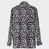 Turn-down Collar Shirt Lightweight Plus Size Leopard Print Shirt Top Streetwear