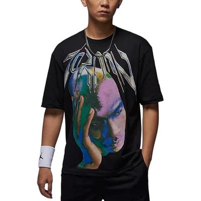 Come M J Ss25 Sprt Df Thnk 85 Maglietta a Maniche Corte Girocollo Uomo T-Shirt Nera HJ2349-010
