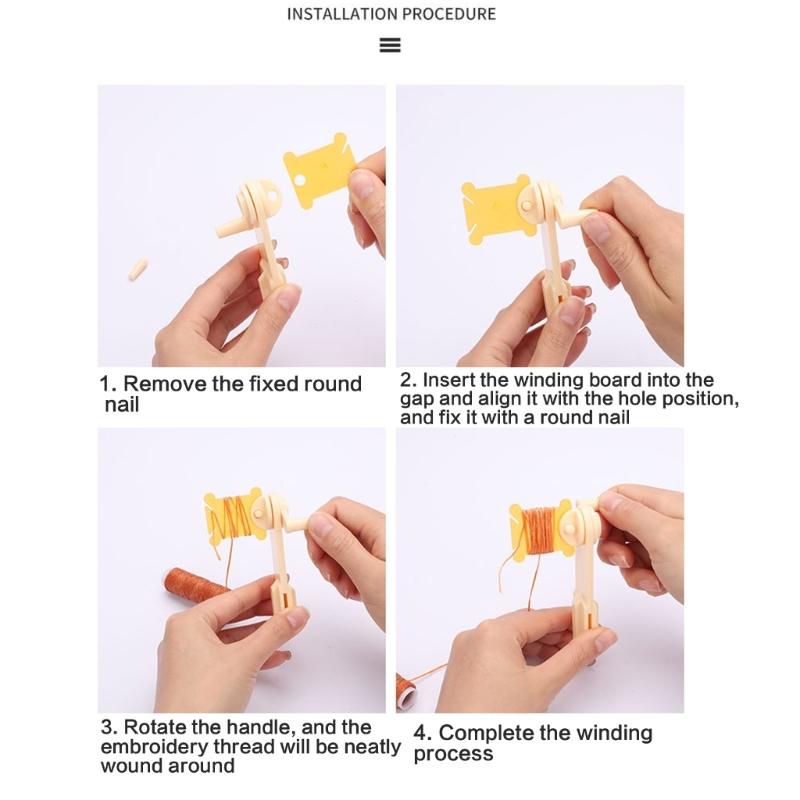 Hand Cranked Thread Winder Portable Embroidery Thread Organizers ABS Thread Spool Winder For Embroidery Sewing