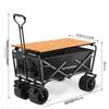 KIYERSY 7-inch Tank Wheel Camping Cart with Aluminum Roll-up Table