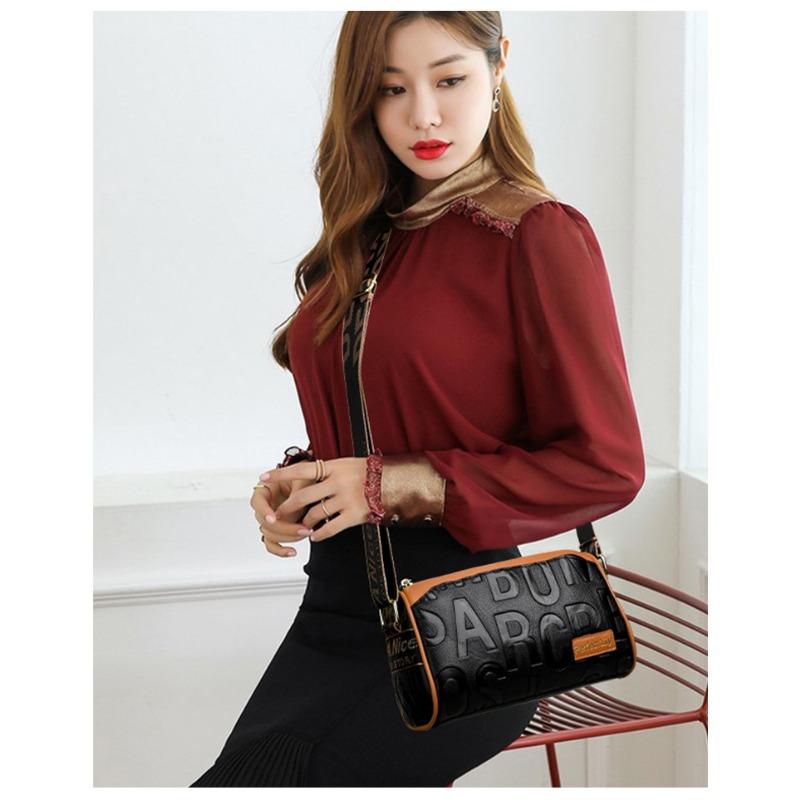 Vintage Embossed Multi Pocket Shoulder Crossbody Bag