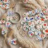 5pcs/set Double Sided Heart Shape Ceramic Beads Small Porcelain Beads Jewelry Making  Necklace
