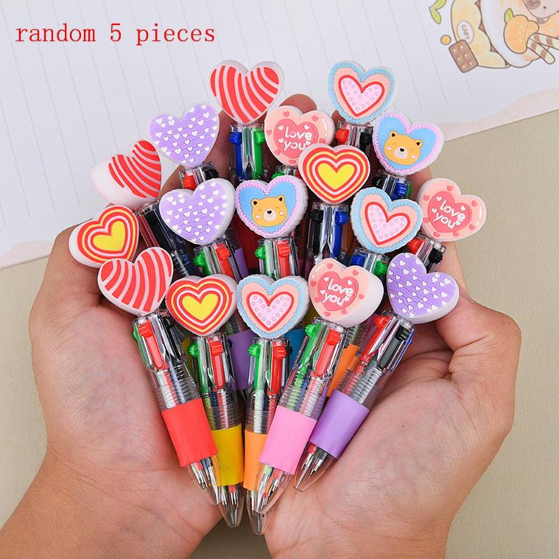 5/10/15Pcs Offices/Campuses/Birthdays/Valentine'S Day Gifts Casual Style Novel Heart-Shaped Retractable Ballpoint Pen Set