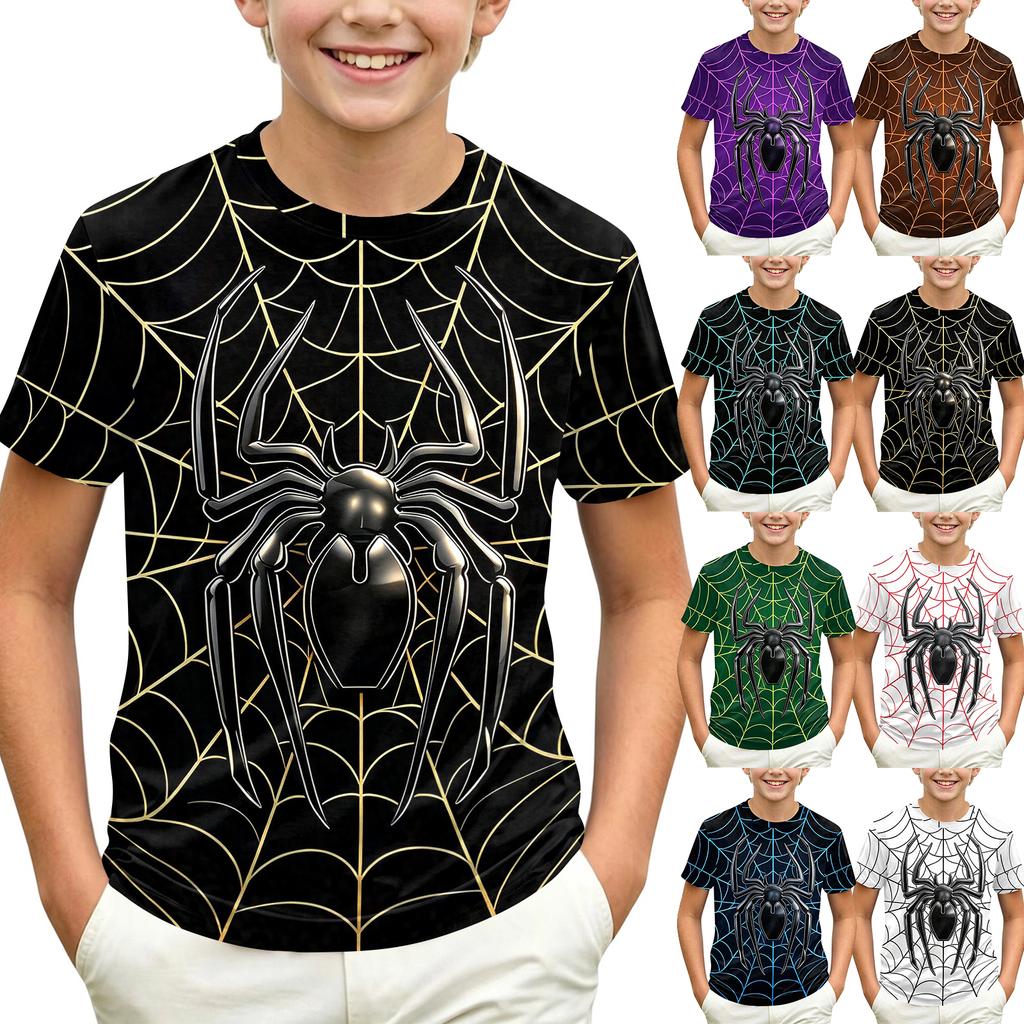Kids' Short Sleeve Neck T-Shirt with Graphic Print for Casual Daily Wear