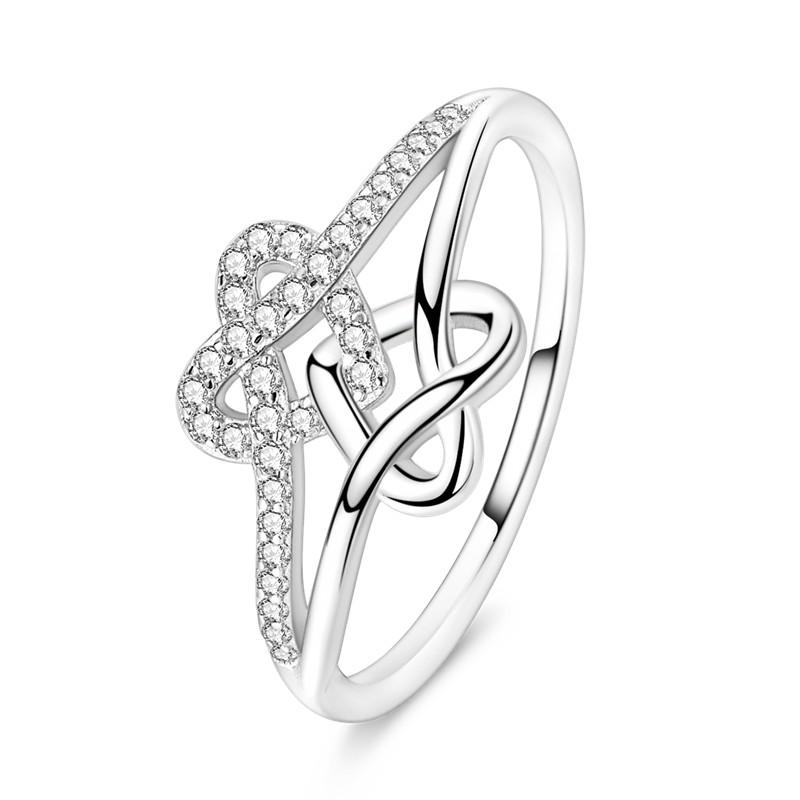 copper Women Rings Sparking Zirconium Ring LOVE Wedding Rings Ideal For Engagement Jewellery Anniversary Gift High Quality
