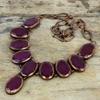 Faceted Kashmir Ruby Necklace Electroformed Copper Gemstone Necklace Adjustable Chain Necklace Handmade Electroformed Jewelry Wedding Gifts