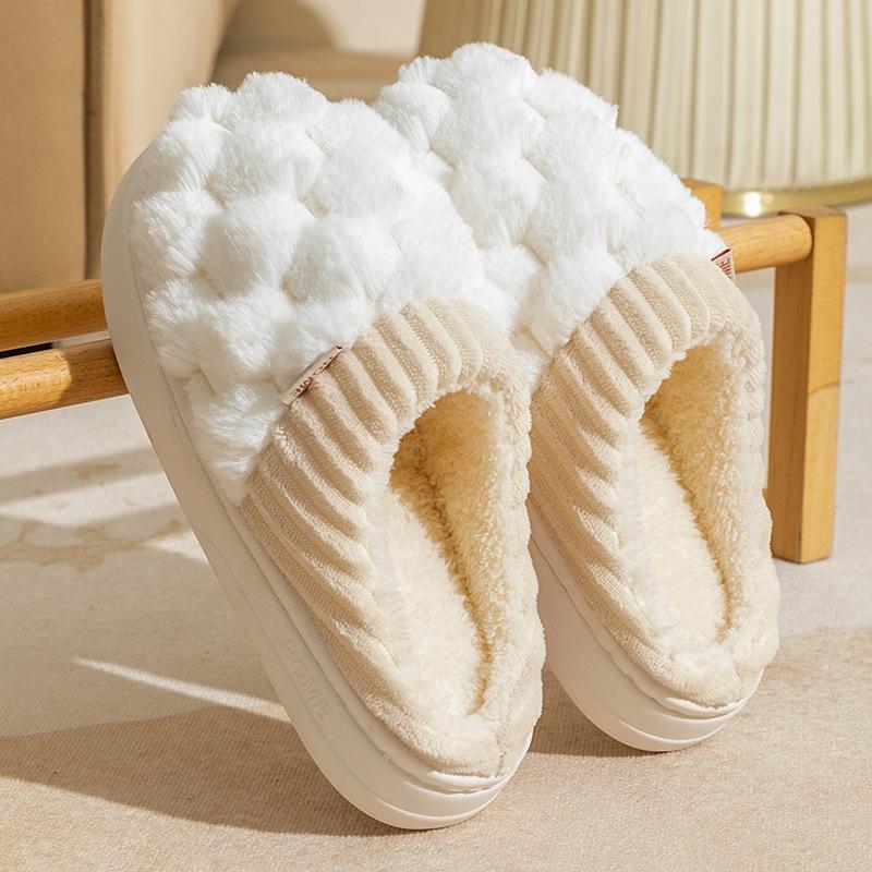 Cotton Slippers for Women In Winter, Suitable for Home Use In Spring and Autumn, Indoor Warmth and Anti Slip Home, Cixi Winter Couple, Plush Men