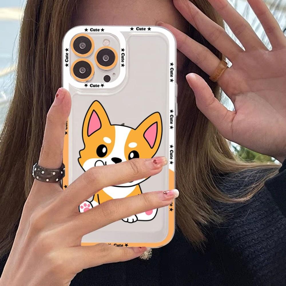 Cute Cartoon Corgi Phone Case For iPhone 15 14 13 12 11 Pro Max XS X XR Mini Protective Cover
