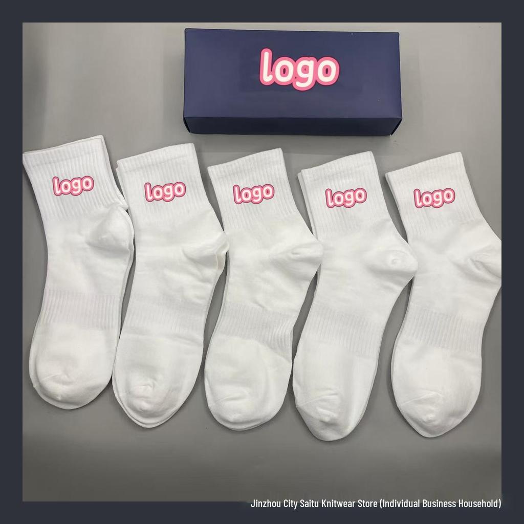 Paul Socks Unisex Cotton Mid-Calf Embroidered Socks with Horse Logo - All-Season Thin Design