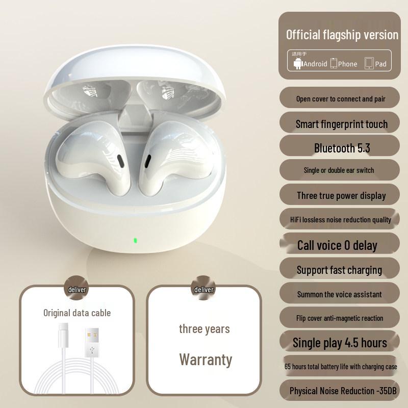 2025 Bluetooth Wireless Noise-Cancelling In-Ear Earphones: High Sound Quality, Extended Battery Life, Ideal for Sports, Running, Gaming, and Music.