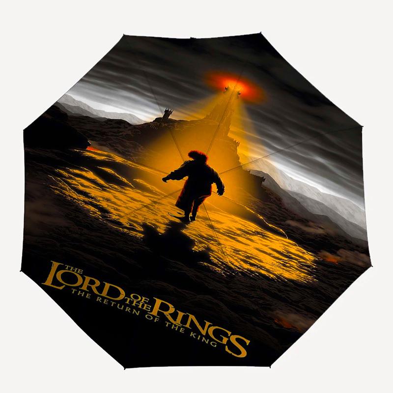 

1pc The Return of the King Lord of the Rings Automatic Folding Umbrella - Compact 8-Rib Design, Durable Plastic & Iron1210L