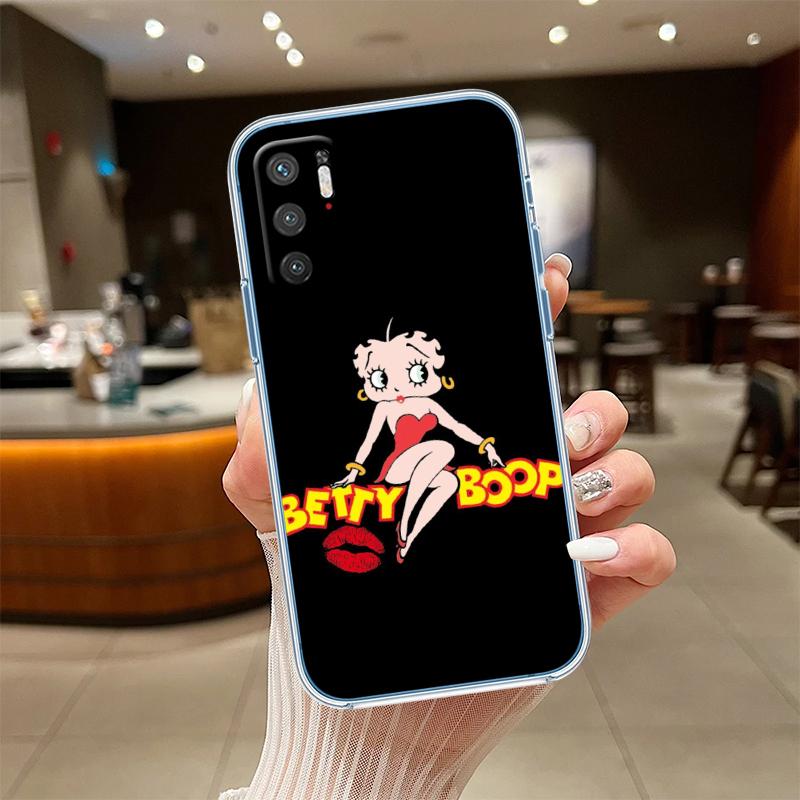 RE11 B-Bettys Pattern B-Boops Transparent Phone Case for Samsung Galaxy A04 A04S A14 A23 A34 A54 M23 M33 M52 M53