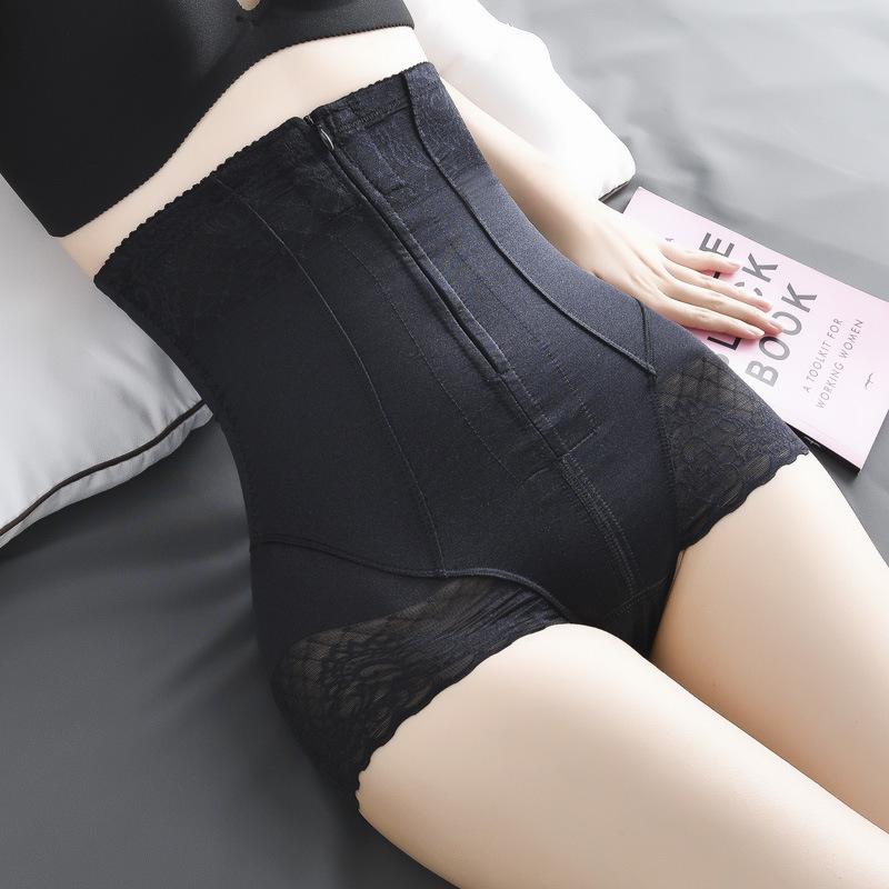 High Waist Jacquard Body Shaper Leggings with Zipper and Hip Lift for Women