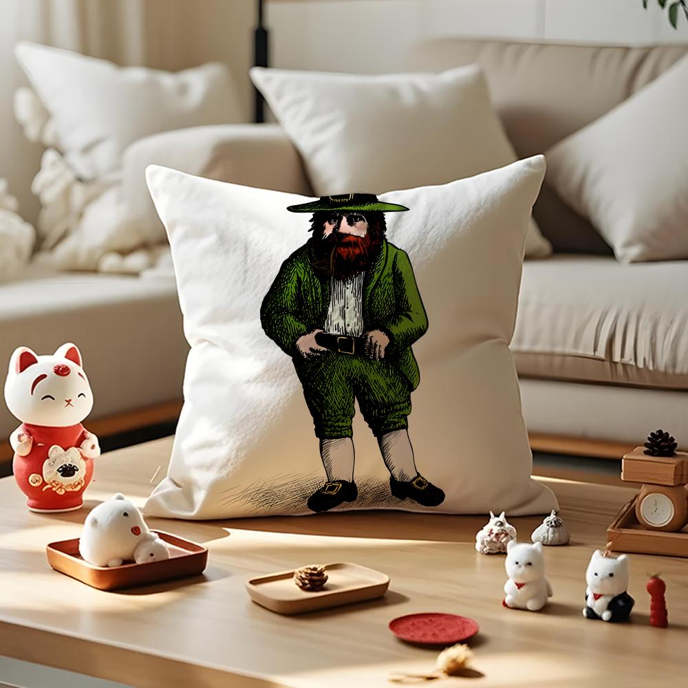 Dutch Windmills & Tulips Cushion Cover Anti-dustmite Pillowcase Invisible Zipper Silky Short Plush Sofa Cushion Cover