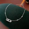 Collana Ellittica Vuota e Scorrevole in Zircone - Lussuosa, Stile Minimalista, Bracciale Raffinato, Di Fascia Alta, Alla Moda.