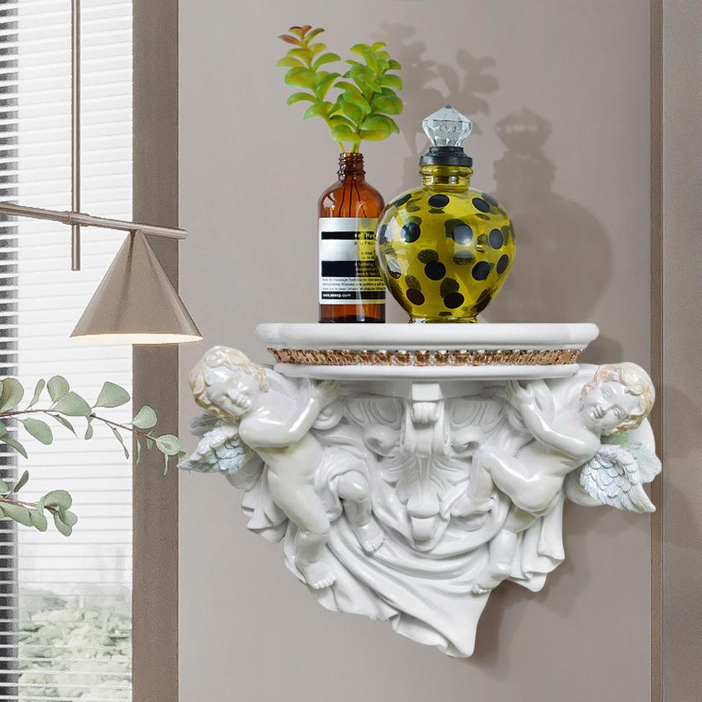 European Style Angel Decorative Wall Shelf Display Creative Resin Wall Decor for Home TV Wall Decoration Crafts Shelf Partition