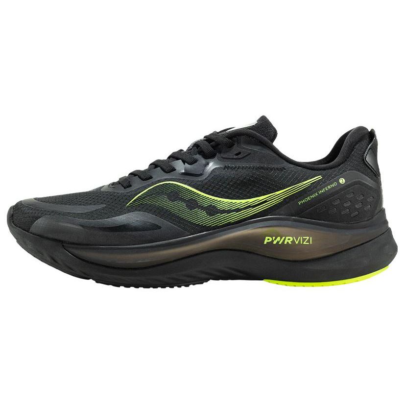 Saucony Phoenix Inferno 2 Round Toe Lace-Up Shock Absorbing Non-Slip Wear-Resistant Low-Top Running Shoes Unisex Running Shoes Black Green S28184-6