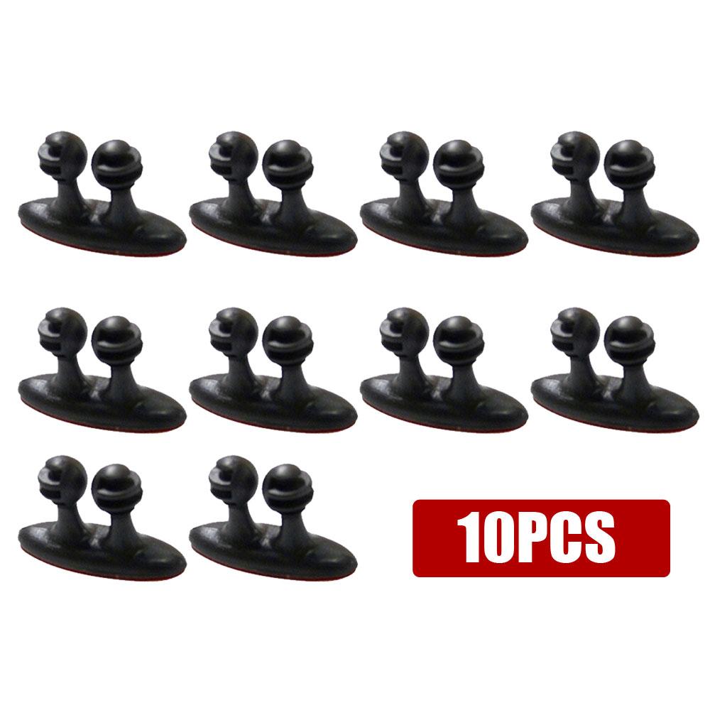 

10 шт., фиксатор для салона автомобиля, многофункциональный держатель для автомобильного кабеля, автомобильный держатель для кабеля зарядного устройства, зажим для кабеля наушников чёрный