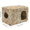 Grass House Rabbit Foldable Woven Rabbit Cages Hamster Guinea Pig Grass Chew Toy Mat House Bed Nests Small-scale Pet Accessories