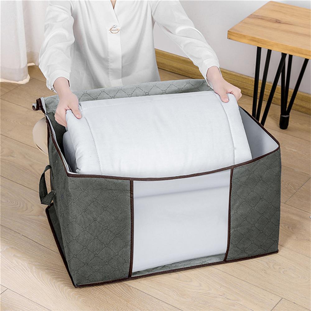 1PC Thick And Robust Large Capacity Foldable Fabric Bin With Zipper For Baby Clothing Storage Featuring Stretch Handle For Space