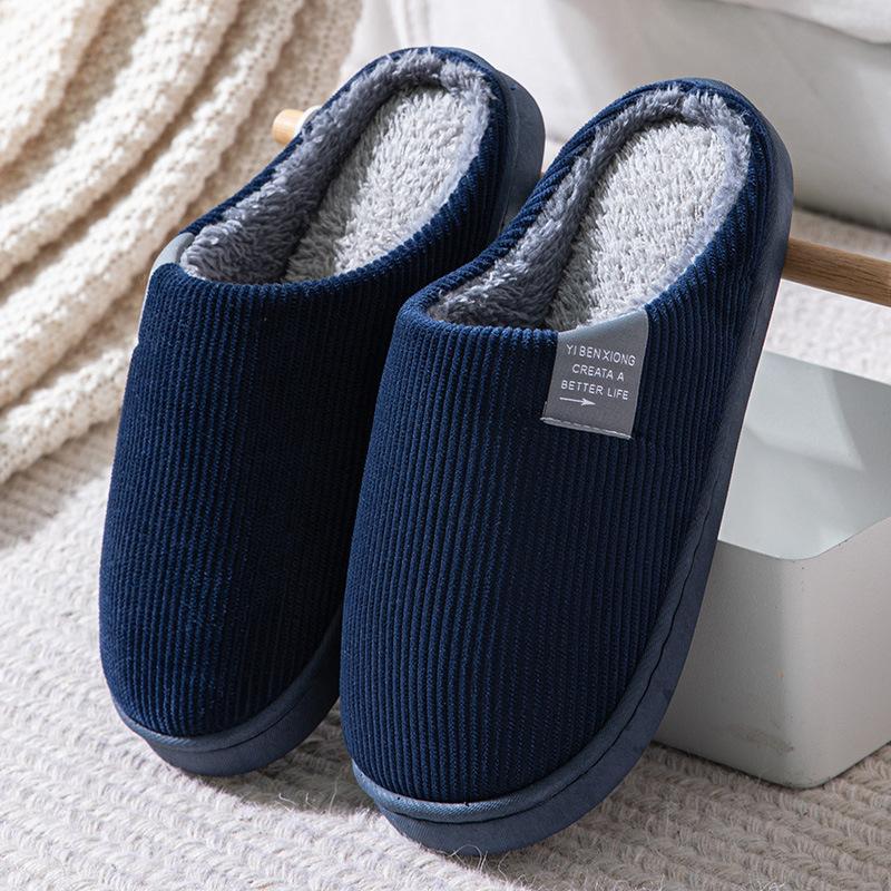 Shoes for Women Winter Home Women Slippers Furry Slippers Color Patchwork Cotton Slippers Female Indoor Non-slip Plush Slipper