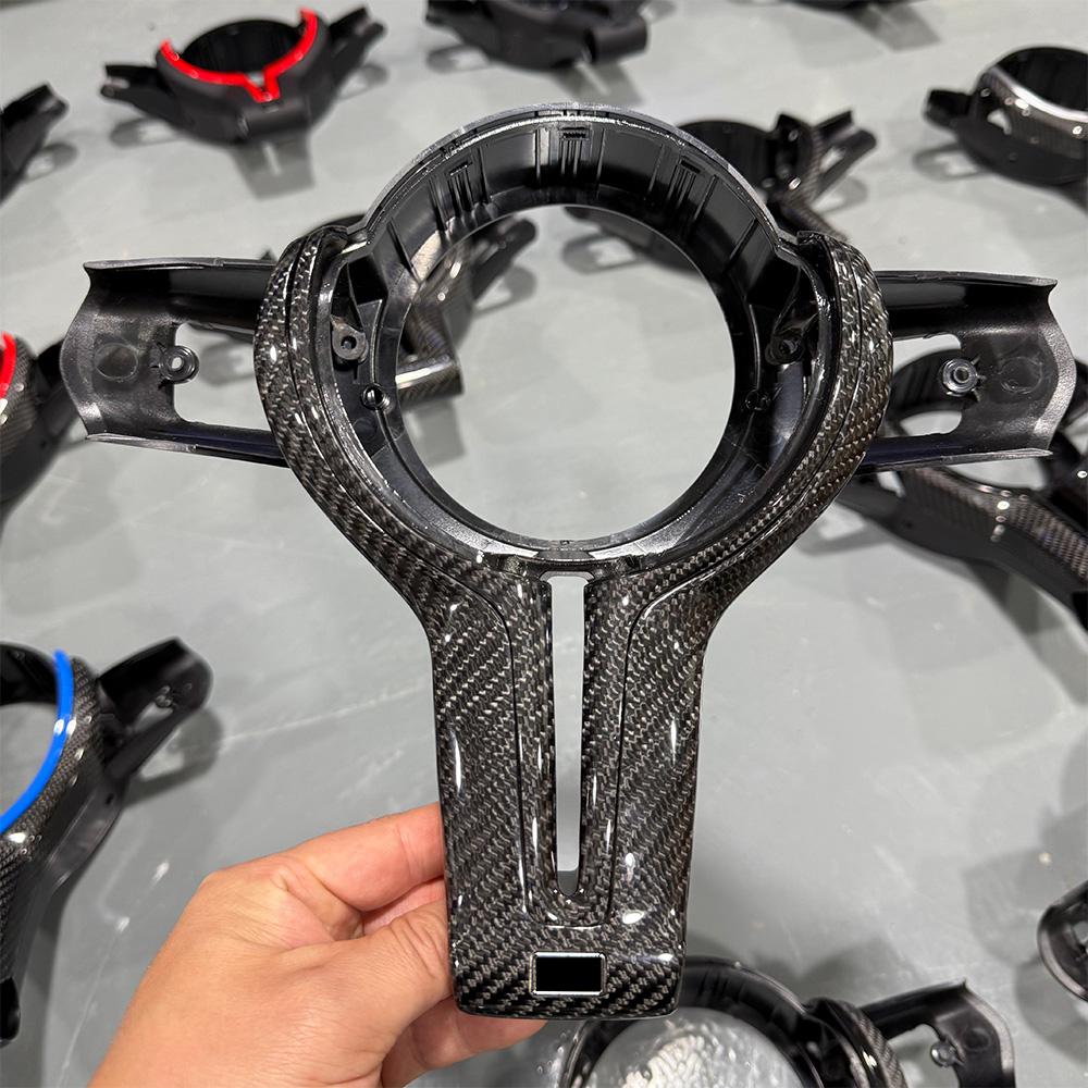 For BMW M2 F87 M3 F80 M4 F82 M5 F10 F30 M6 F06 3 Series 5 Series Carbon Fiber Steering Wheel Key Trim Cover Assembly