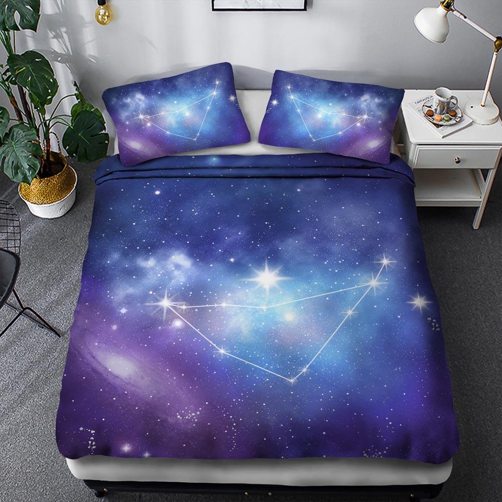 3D Digital Printing Space Star Ebay Three-piece Quilt Cover Pillowcase