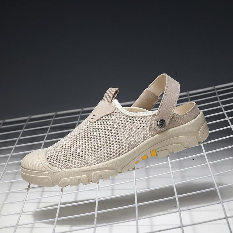 Summer Trend New Men Air Mesh Breathable Half Slippers Driving Shoes Casual Mules Moccasins Breathable Loafers Zapatos Hombre