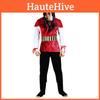 Luxury Red Adult Male Pirate Captain Costume For Party Role Play And Stage Performance