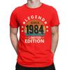 LEGEND 1984 VINTAGE Anniversary T-Shirts Men Fashion Cotton Tees O Neck Short Sleeve T Shirts Tops