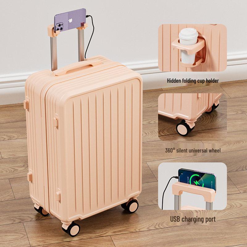 Stylish Women's Suitcase: Durable 20'' Pull-Handle, Large Capacity, Student-Friendly with Silent Wheels
