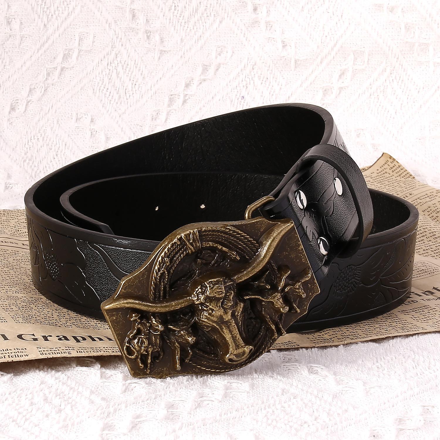 

Мужской ремень Ремень мужской Премиум Животное Голова Ремень Мужской Модный Мужской 120cm чёрный