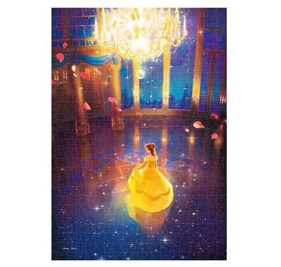 Tenyo In Stained Art Gyutto Series Jigsaw Puzzle Disney Beauty and the Beast Belle Ballroom Affair with Service Card (Tenyo) [Made Japan] 500-Piece