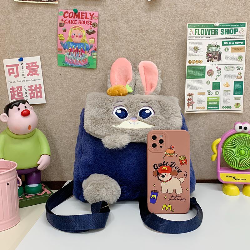 Cute cartoon little fox schoolbag girl heart dual-purpose backpack soft girl storage shoulder bag student backpack