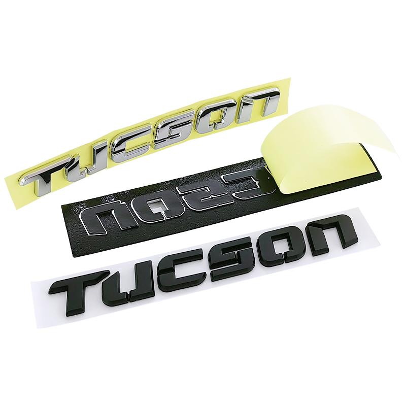 Rlapg3 Metal Chrome Black Logo Tucson Emblem Letters Nameplate Decal Car Trunk Badge for Hyundai Tucson Sticker Accessories