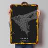 Dakar Senegal City Map Metal Wall Art Modern Minimalist Home Decor Living Room Study Room Background Hanging Decoration