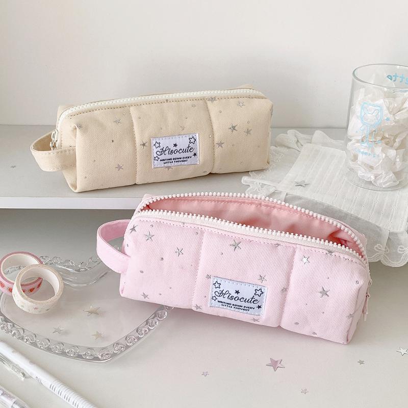 1Pc Fashion Korean Stars Pencil Case Student Stationery Large Capacity Storage Handheld Pen Bag Kids Back To School Supplies